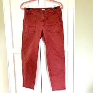 J Crew salmon-colored skinny khakis